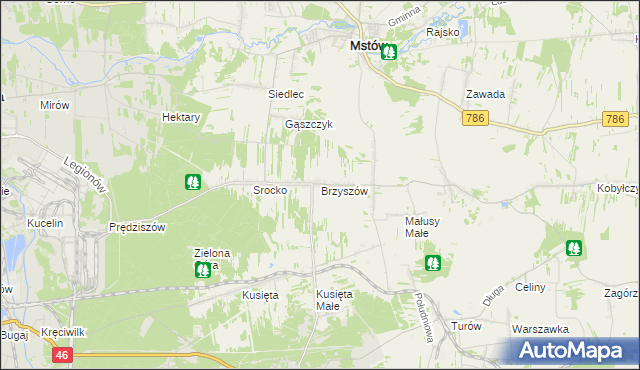 mapa Brzyszów, Brzyszów na mapie Targeo