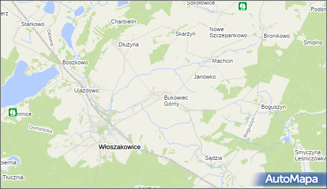 mapa Bukówiec Górny, Bukówiec Górny na mapie Targeo