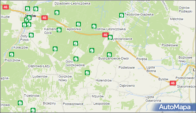 mapa Bystrzanowice-Dwór, Bystrzanowice-Dwór na mapie Targeo