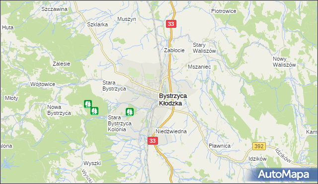 mapa Bystrzyca Kłodzka, Bystrzyca Kłodzka na mapie Targeo