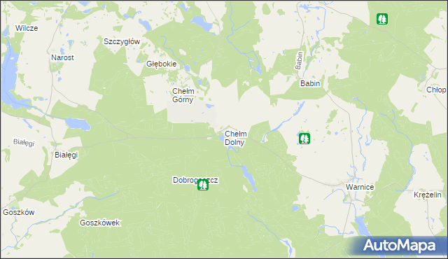 mapa Chełm Dolny, Chełm Dolny na mapie Targeo