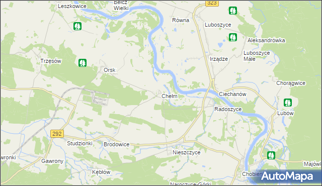 mapa Chełm gmina Rudna, Chełm gmina Rudna na mapie Targeo