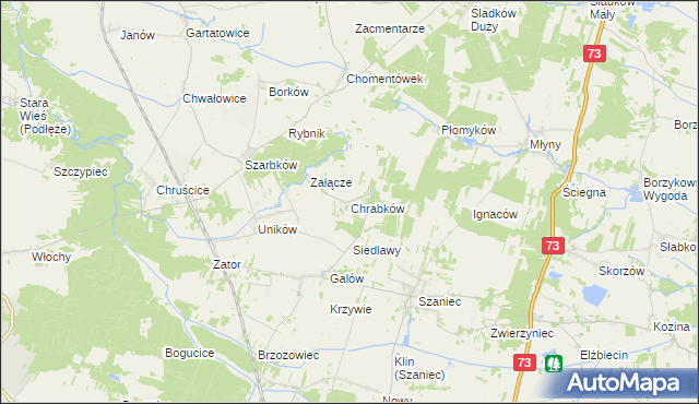 mapa Chrabków, Chrabków na mapie Targeo