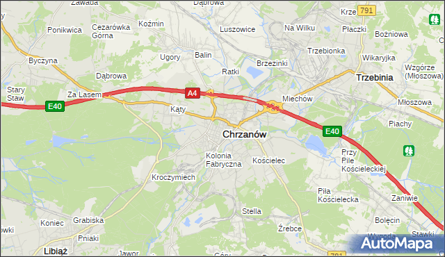 mapa Chrzanów, Chrzanów na mapie Targeo