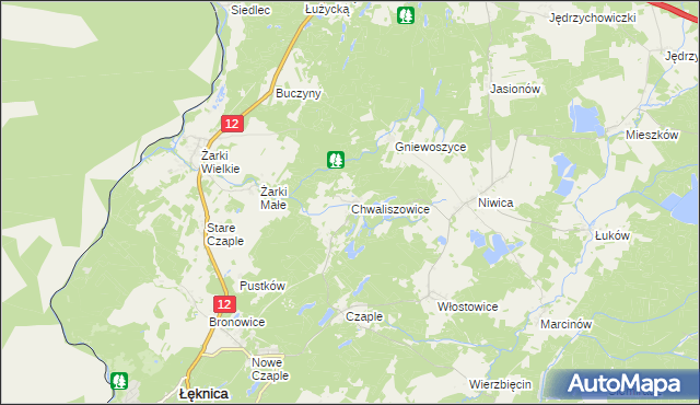 mapa Chwaliszowice, Chwaliszowice na mapie Targeo