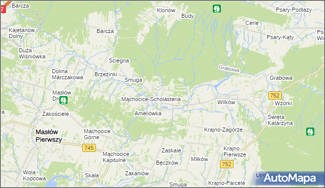 mapa Ciekoty, Ciekoty na mapie Targeo