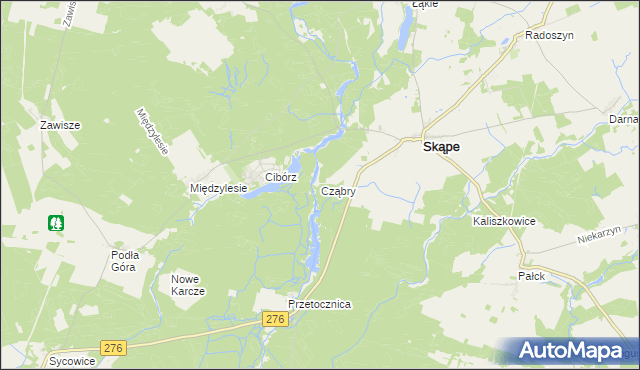 mapa Cząbry, Cząbry na mapie Targeo