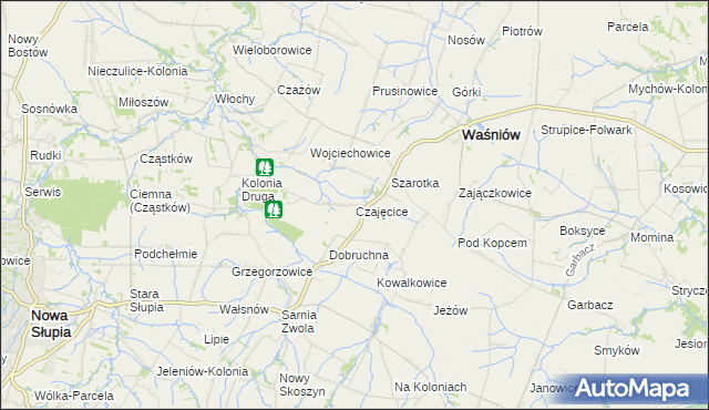 mapa Czajęcice, Czajęcice na mapie Targeo