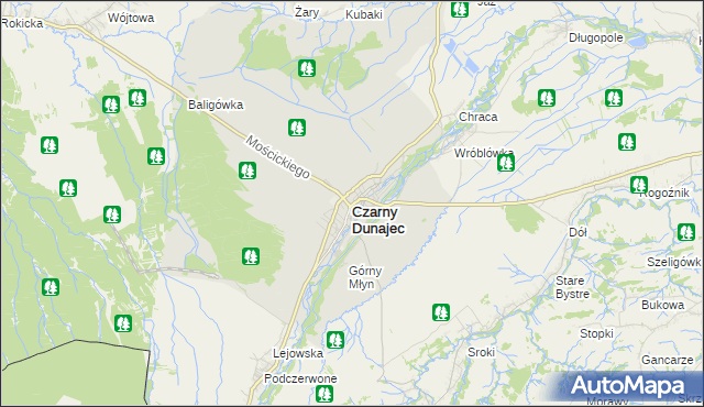mapa Czarny Dunajec, Czarny Dunajec na mapie Targeo