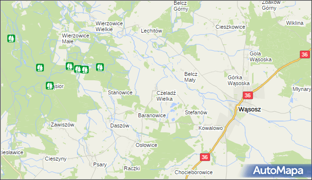 mapa Czeladź Wielka, Czeladź Wielka na mapie Targeo