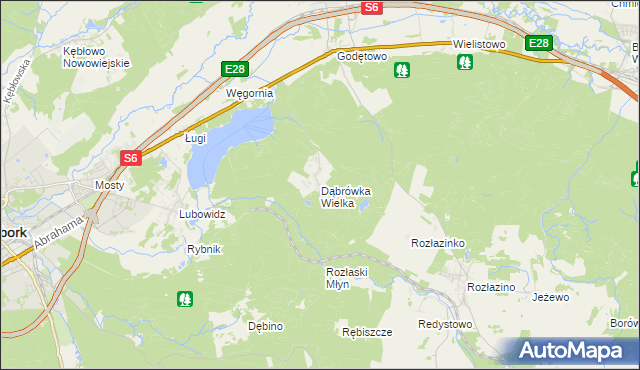 mapa Dąbrówka Wielka gmina Łęczyce, Dąbrówka Wielka gmina Łęczyce na mapie Targeo