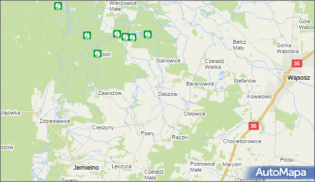 mapa Daszów, Daszów na mapie Targeo