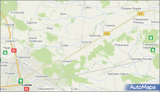 mapa Dębowica gmina Trzebieszów, Dębowica gmina Trzebieszów na mapie Targeo