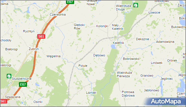 mapa Dębowo gmina Szypliszki, Dębowo gmina Szypliszki na mapie Targeo