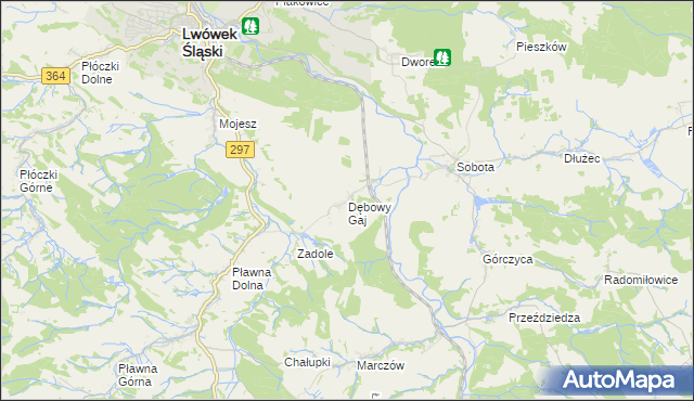 mapa Dębowy Gaj, Dębowy Gaj na mapie Targeo