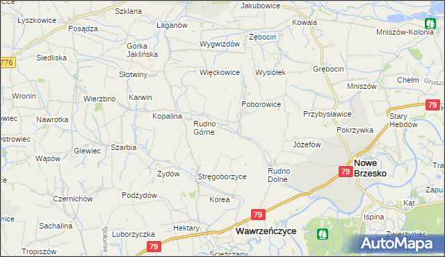 mapa Dobranowice gmina Igołomia-Wawrzeńczyce, Dobranowice gmina Igołomia-Wawrzeńczyce na mapie Targeo