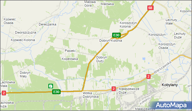 mapa Dobryń Duży, Dobryń Duży na mapie Targeo