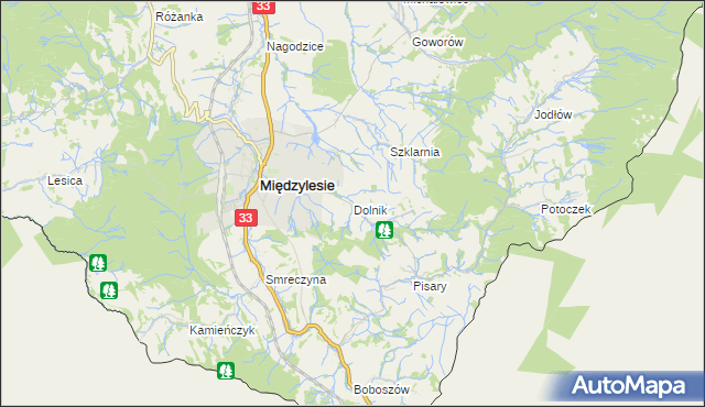 mapa Dolnik gmina Międzylesie, Dolnik gmina Międzylesie na mapie Targeo