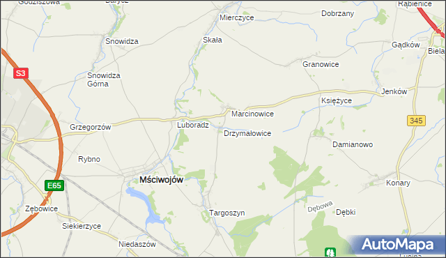 mapa Drzymałowice, Drzymałowice na mapie Targeo