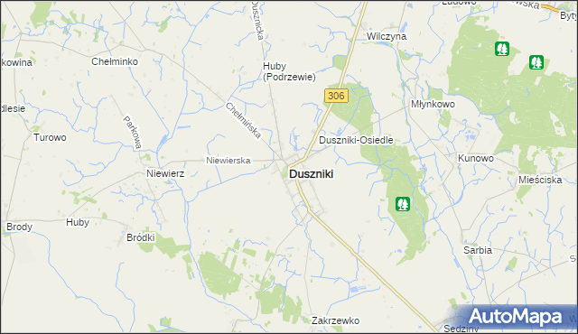 mapa Duszniki powiat szamotulski, Duszniki powiat szamotulski na mapie Targeo