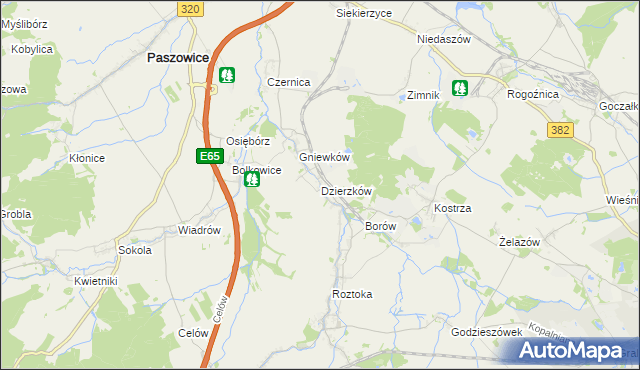 mapa Dzierzków, Dzierzków na mapie Targeo