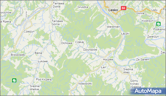 mapa Dziurdziów, Dziurdziów na mapie Targeo