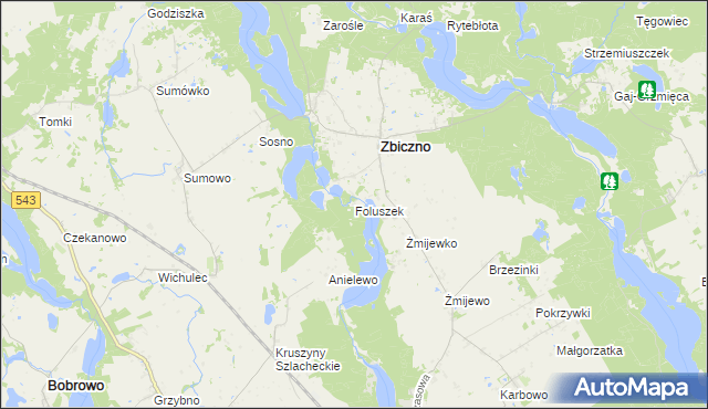 mapa Foluszek, Foluszek na mapie Targeo