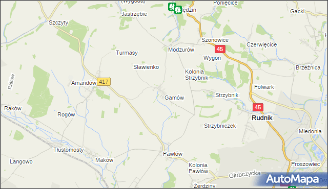 mapa Gamów, Gamów na mapie Targeo