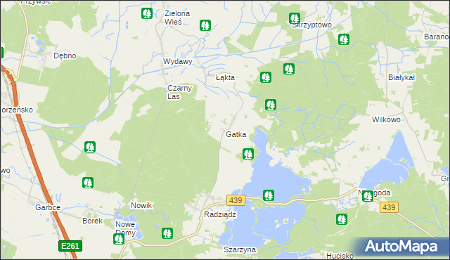 mapa Gatka gmina Żmigród, Gatka gmina Żmigród na mapie Targeo