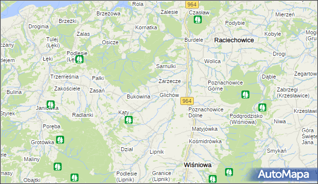 mapa Glichów, Glichów na mapie Targeo