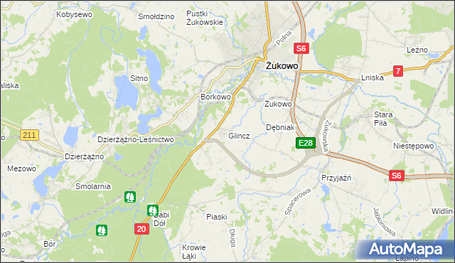 mapa Glincz, Glincz na mapie Targeo