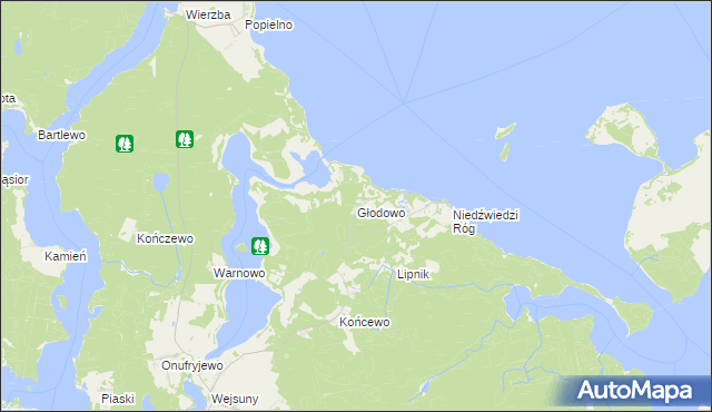 mapa Głodowo gmina Ruciane-Nida, Głodowo gmina Ruciane-Nida na mapie Targeo