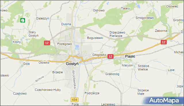 mapa Głogówko gmina Piaski, Głogówko gmina Piaski na mapie Targeo