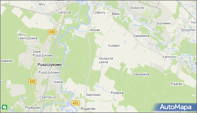 mapa Głuszyna Leśna, Głuszyna Leśna na mapie Targeo