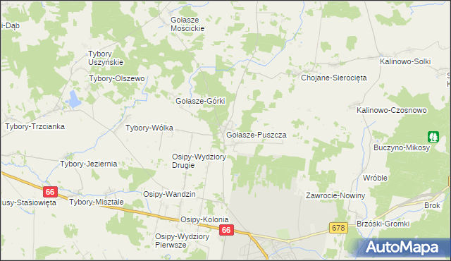 mapa Gołasze-Puszcza, Gołasze-Puszcza na mapie Targeo