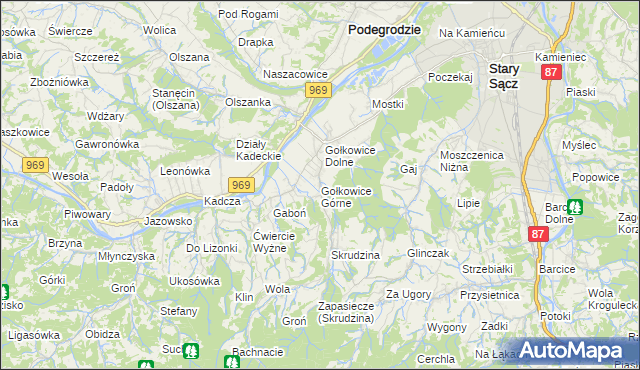 mapa Gołkowice Górne, Gołkowice Górne na mapie Targeo