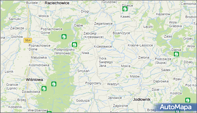 mapa Góra Świętego Jana, Góra Świętego Jana na mapie Targeo