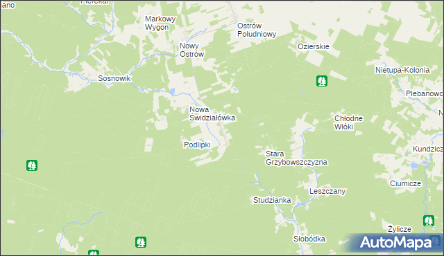 mapa Górany gmina Krynki, Górany gmina Krynki na mapie Targeo