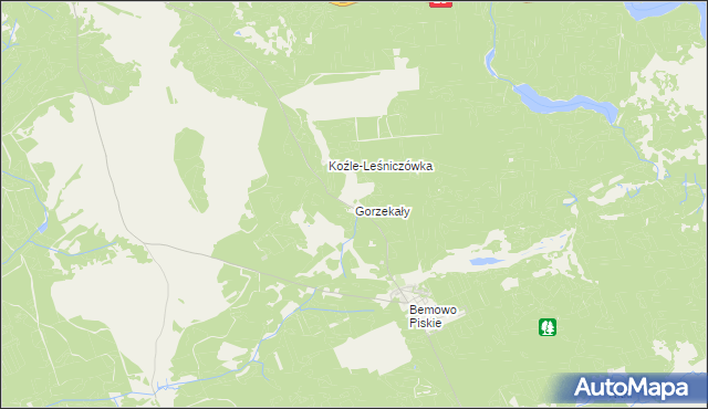 mapa Gorzekały, Gorzekały na mapie Targeo