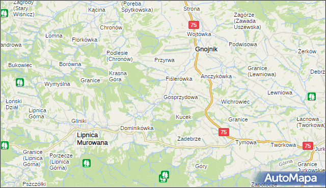 mapa Gosprzydowa, Gosprzydowa na mapie Targeo