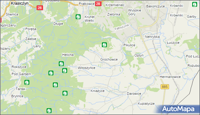 mapa Grochowce, Grochowce na mapie Targeo