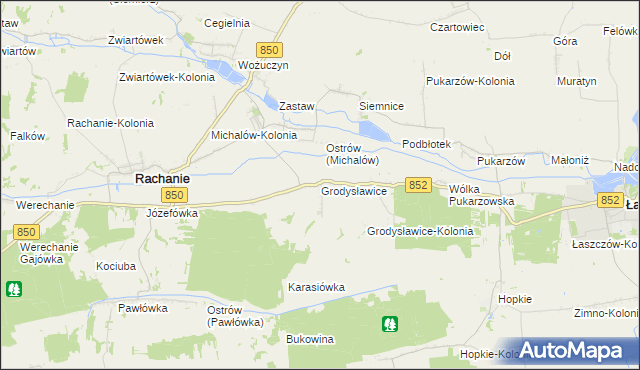 mapa Grodysławice, Grodysławice na mapie Targeo