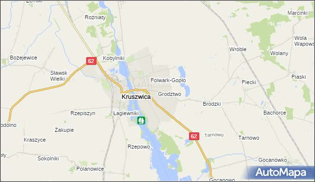 mapa Grodztwo gmina Kruszwica, Grodztwo gmina Kruszwica na mapie Targeo