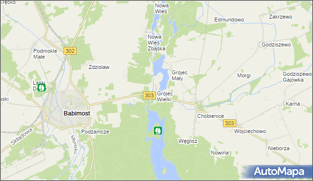 mapa Grójec Wielki gmina Siedlec, Grójec Wielki gmina Siedlec na mapie Targeo