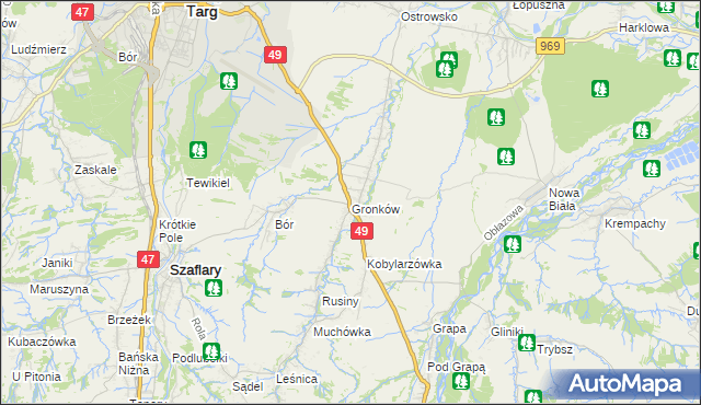 mapa Gronków, Gronków na mapie Targeo