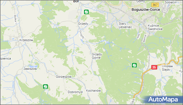 mapa Grzędy Górne, Grzędy Górne na mapie Targeo