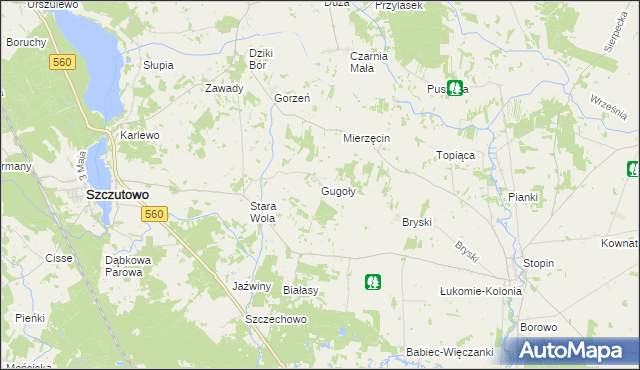 mapa Gugoły, Gugoły na mapie Targeo