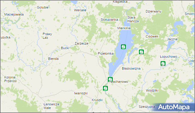 mapa Hańcza, Hańcza na mapie Targeo