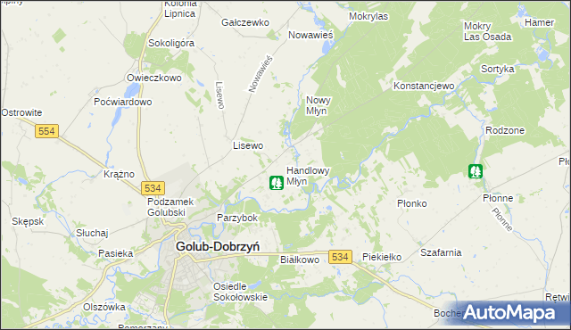 mapa Handlowy Młyn, Handlowy Młyn na mapie Targeo