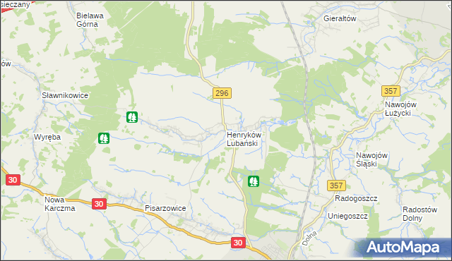 mapa Henryków Lubański, Henryków Lubański na mapie Targeo